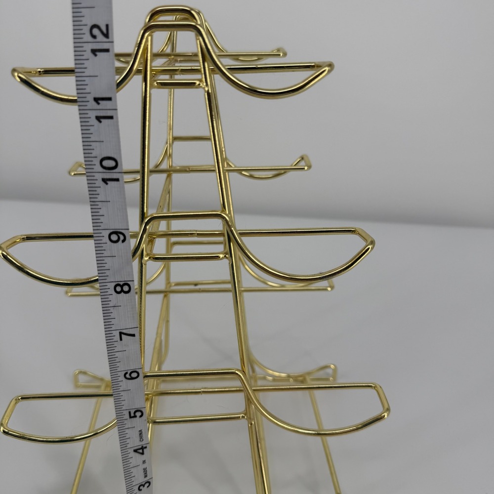 Blogilates 4 Tier Gold Metal Weight Rack 8-Dumbbell Capacity Modern Chic Fitness - Picture 8 of 10